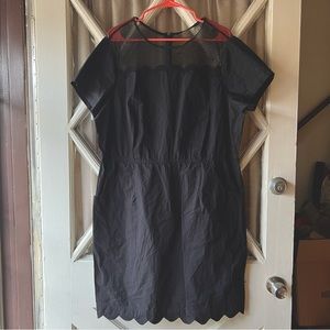 Scalloped Edge Plus Black Dress